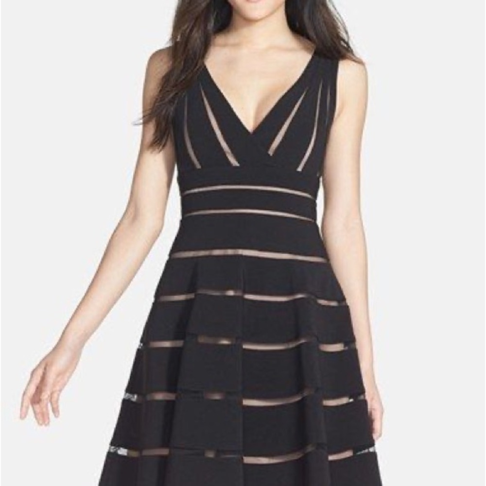 Black Mikael Aghal Fit and Flare Dress Size 16
